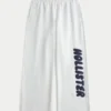 Sweatpants met logo en wijde pijpen