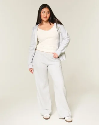 Sweatpants met strik en grafisch motief