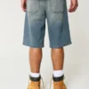 Taz Graphic Medium Wash Super Baggy Denim Shorts Taz Graphic Medium Wash Super Baggy Denim Shorts