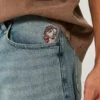 Taz Graphic Medium Wash Super Baggy Denim Shorts Taz Graphic Medium Wash Super Baggy Denim Shorts