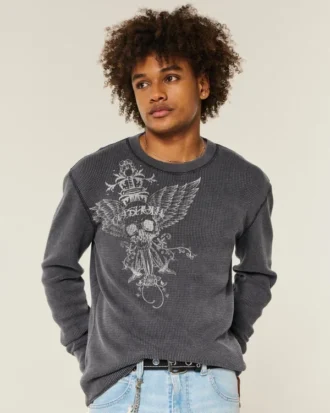 Thermoshirt met doodshoofdprint