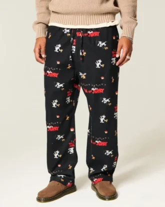Tom en Jerry grafische flanellen pyjamabroek