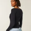 Top met lange mouwen en ronde hals