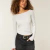 Top met lange mouwen en V-hals