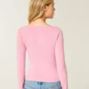 Top met lange mouwen en V-hals Top met lange mouwen en V-hals
