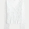 Top met lange mouwen en V-hals Top met lange mouwen en V-hals