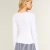 Top met lange mouwen en vierkante hals Top met lange mouwen en vierkante hals
