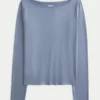 Top met lange mouwen, naadloze stof en V-hals Top met lange mouwen, naadloze stof en V-hals