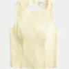 Top met open rug van linnenmix Top met open rug van linnenmix