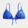 Triangelbikinitop met kralen en overschouderbandjes