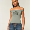 Twisted Off-the-Shoulder New York City Graphic Tee Twisted Off-the-Shoulder New York City Graphic Tee