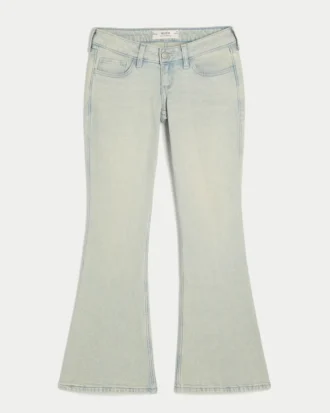 Ultra laag getailleerde lichtgewassen flare jeans