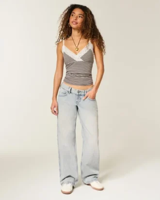 Ultra laag model lichtgewassen baggy jeans