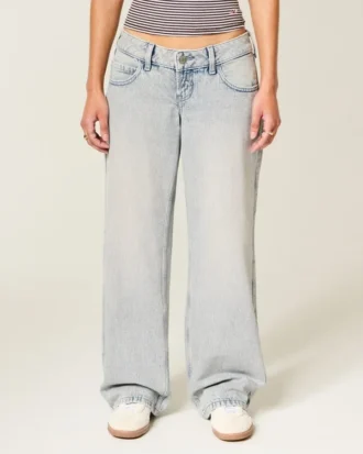 Ultra laag model lichtgewassen baggy jeans