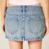 Ultra laag uitgesneden denim micro minirok Ultra laag uitgesneden denim micro minirok