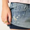 Ultra laag uitgesneden denim micro minirok Ultra laag uitgesneden denim micro minirok