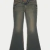 Ultra laag uitgesneden donkere flare jeans Ultra laag uitgesneden donkere flare jeans