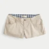 Ultra laag uitgesneden kaki twill minishort Ultra laag uitgesneden kaki twill minishort