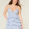 V-hals babydoll-mini-jurk met ruches V-hals babydoll-mini-jurk met ruches