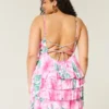 V-hals babydoll-mini-jurk met ruches V-hals babydoll-mini-jurk met ruches