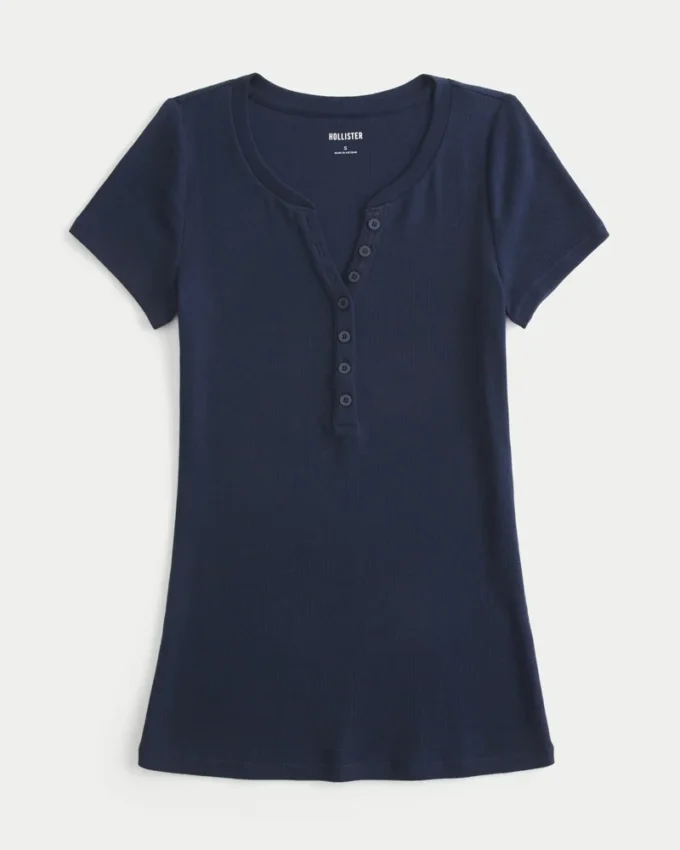 Y2K Henley met korte mouwen Y2K Henley met korte mouwen