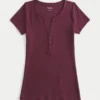 Y2K Henley met korte mouwen