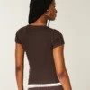 Y2K Henley met korte mouwen