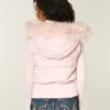 Y2K-vest met capuchon en rand van imitatiebont Y2K-vest met capuchon en rand van imitatiebont