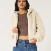 Zachte hoodie met rits en imitatiebont Zachte hoodie met rits en imitatiebont