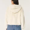 Zachte hoodie met rits en imitatiebont Zachte hoodie met rits en imitatiebont