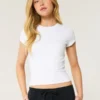 Zachte, stretch, naadloze stof Baby-T-shirt met ronde hals
