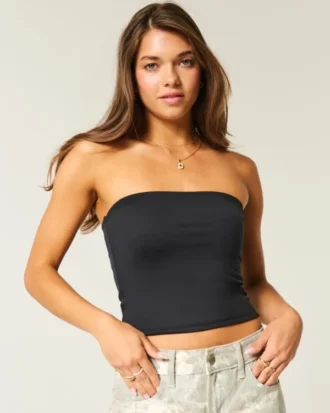 Zachte, stretch, naadloze tube top