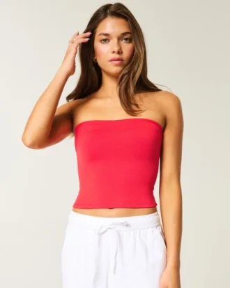 Zachte, stretch, naadloze tube top