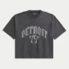 Zwaar baggy cropped Detroit Graphic Football T-shirt Zwaar baggy cropped Detroit Graphic Football T-shirt
