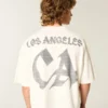 Zwaar baggy cropped Los Angeles grafisch voetbalshirt Zwaar baggy cropped Los Angeles grafisch voetbalshirt