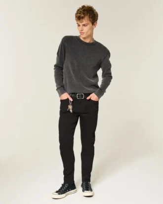 Zwarte, kleurvaste atletische skinny jeans